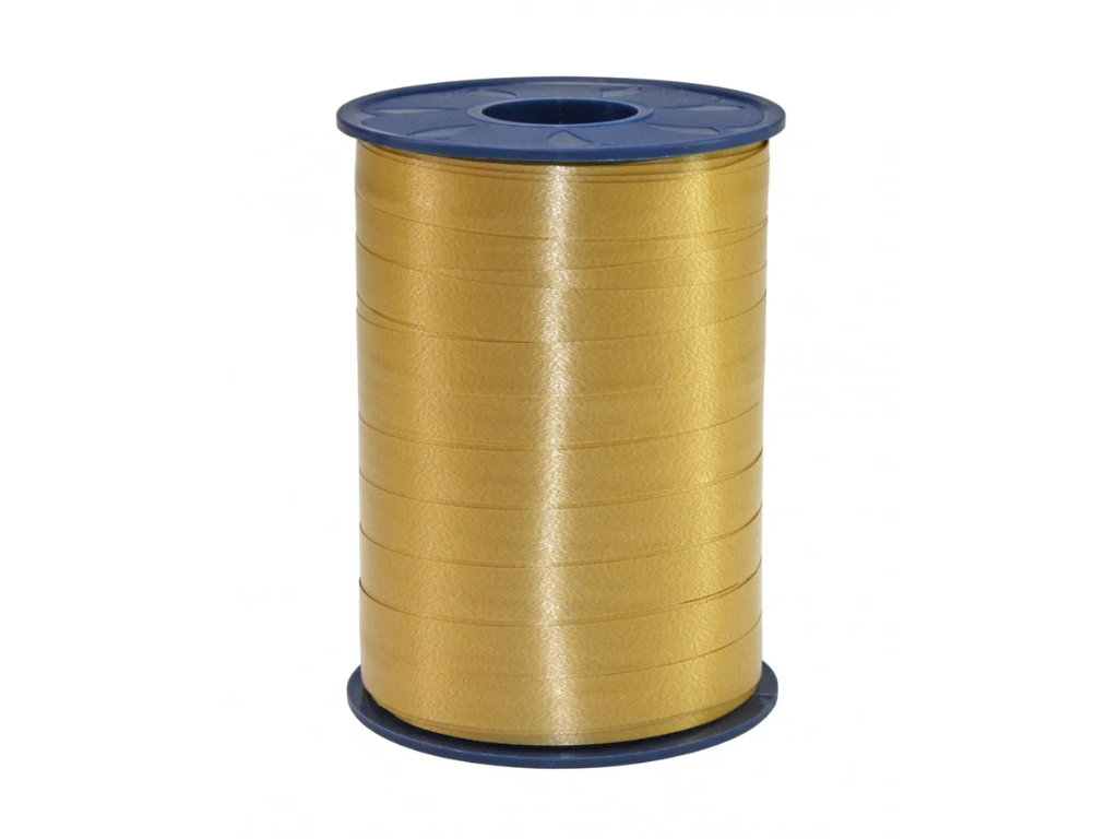 Gavebånd | 10mm x 250m | Blank | Guld billede