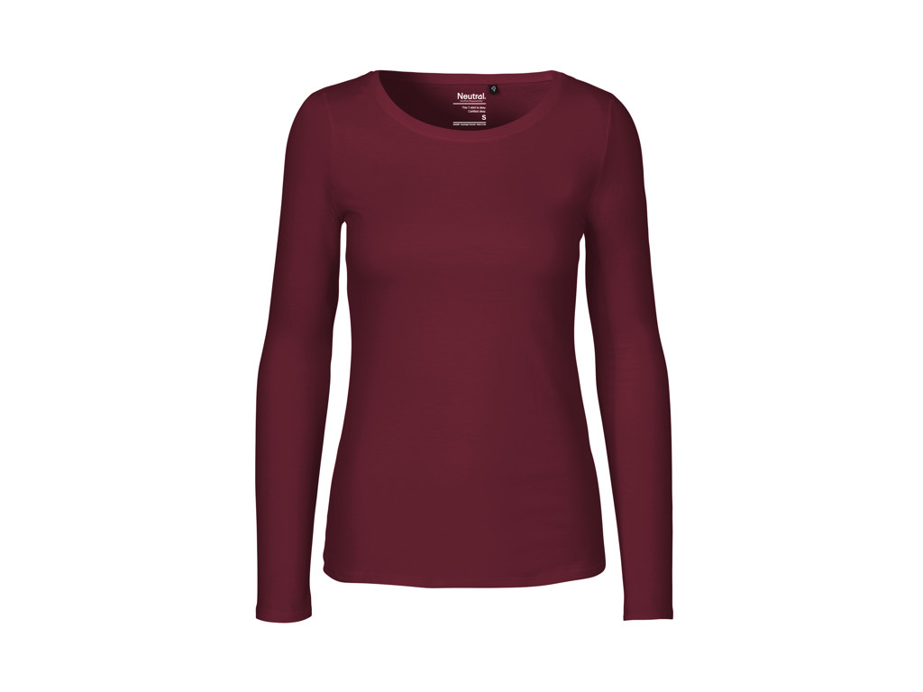 Dame Langærmet T-shirt Neutral O81050 bordeaux 