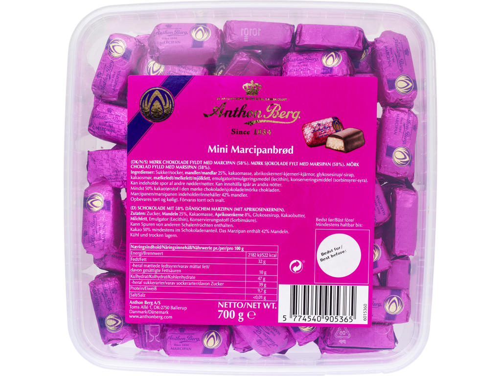 Marcipanbrød Mini Anthon Berg - 700 g.