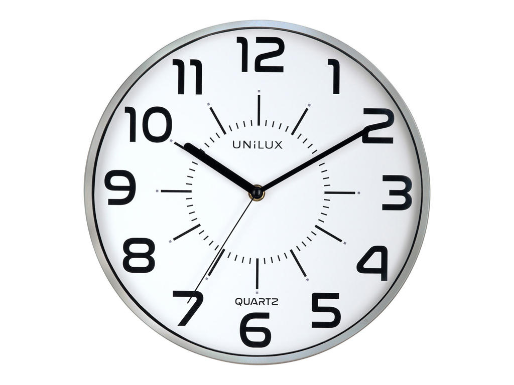 Vægur Unilux POP sølv quartz Ø28cm