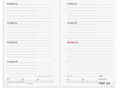 System Mini ugekalender tværformat REFILL 2027