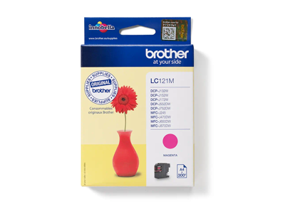 Brother blæk LC121M magenta, 300 sider