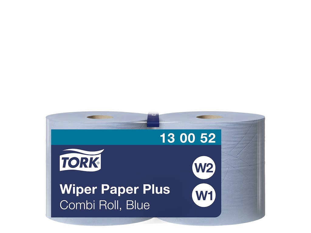 Aftørringspapir Tork W1 130052 Plus 2-lags blå 750 ark/rl. 2 rl.