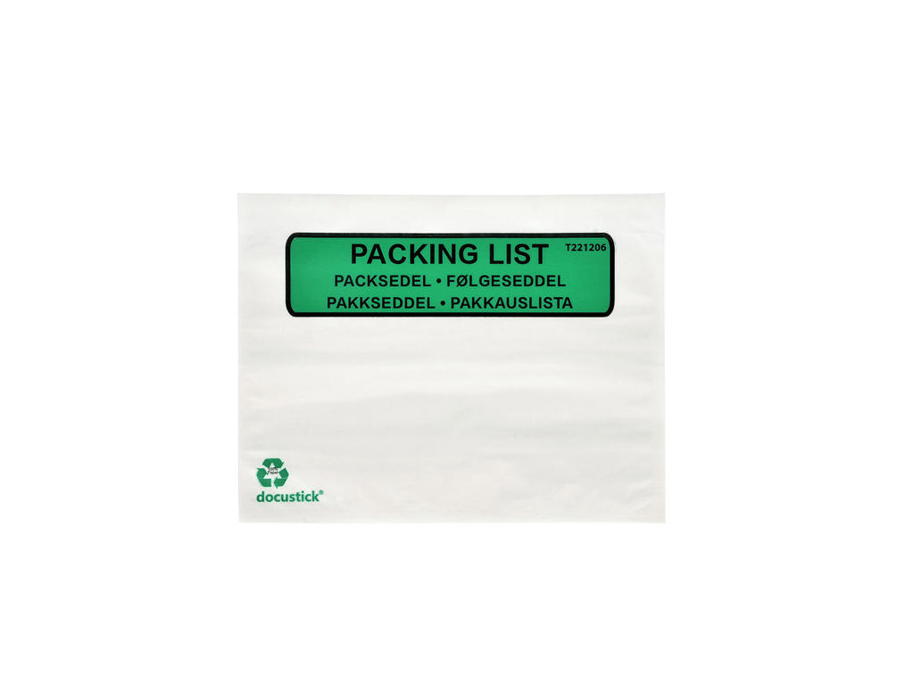 Følgeseddellomme C6 med tryk 1000 stk Green 