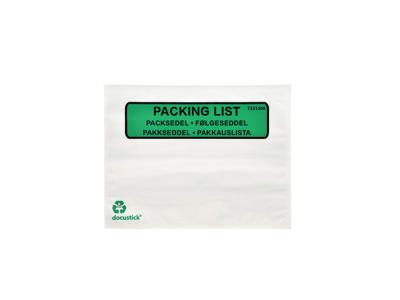 Følgeseddellomme C6 med tryk 1000 stk Green 