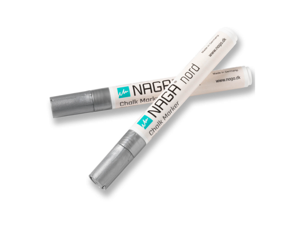 Glastavle marker Naga sølv 4,5 mm Wet Erase