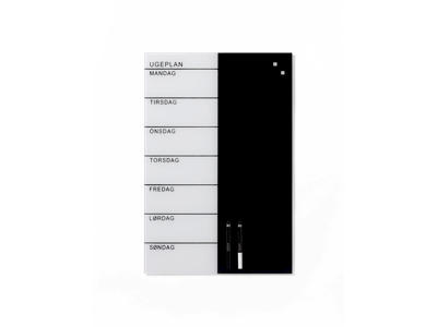 Magnetisk glastavle Naga | Week Planner |  40 x 60 cm | Hvid-Sort | DK