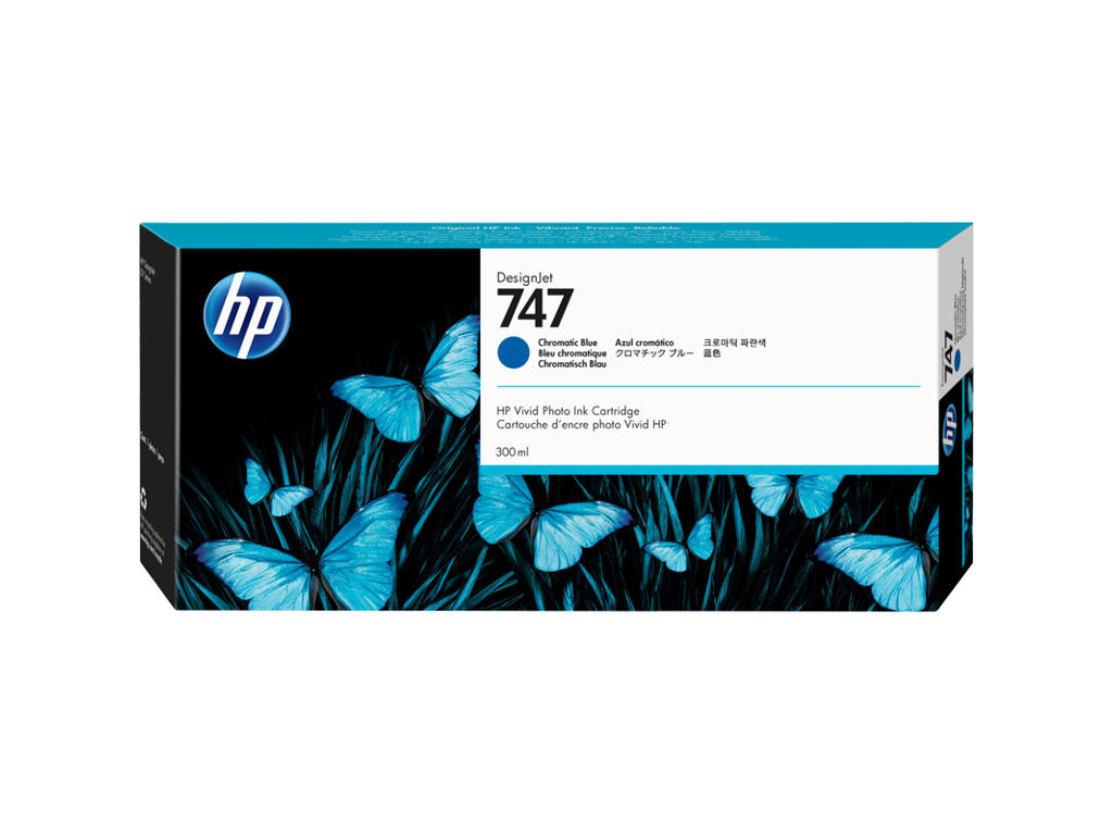 HP 747 blæk Chromatic Blå 300 ml.