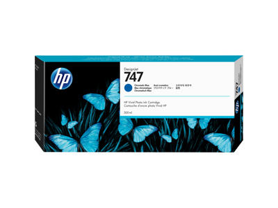 HP 747 blæk Chromatic Blå 300 ml.