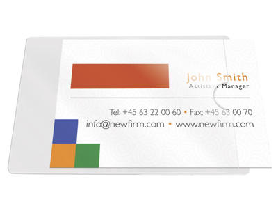 Visitkortlomme 60x95mm åben kort side 100 stk.