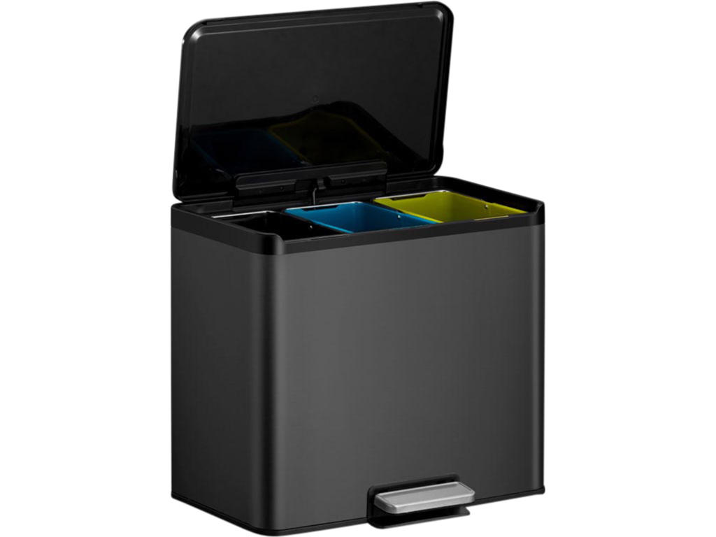 Pedalspand Eko Essential 3x9 liter sort stål