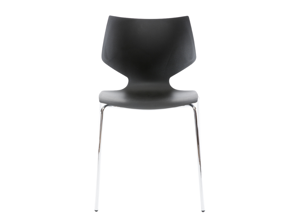 Stabelstol | Ventus My | Sort sæde | Krom stel