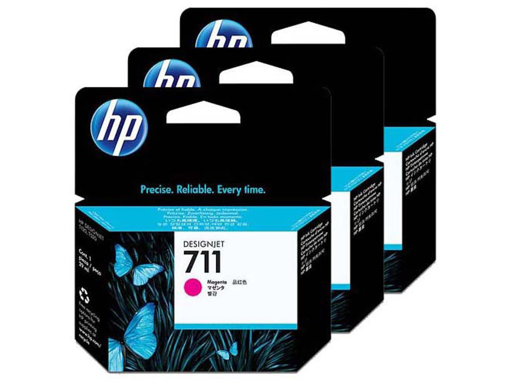 HP 711 blæk 3x magenta