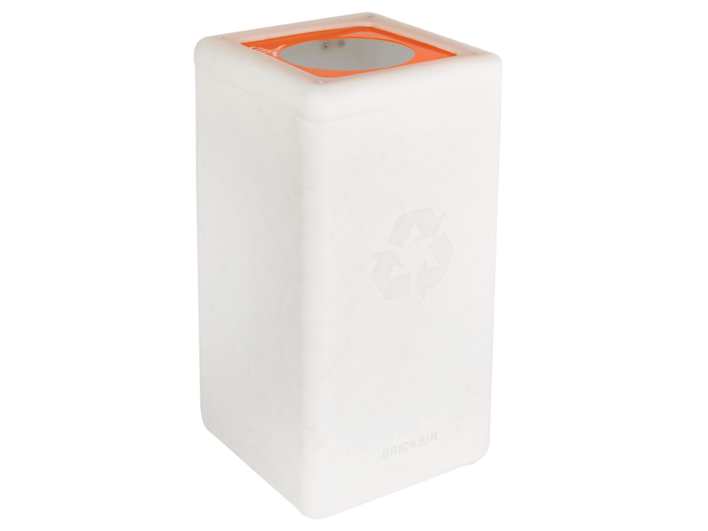 Affaldsspand BrickBin 65 liter hvid/orange