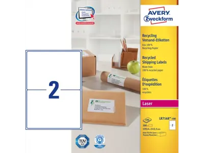 Etiket 199,6x143,5mm Avery LR7168 2 stk/ark 100 ark