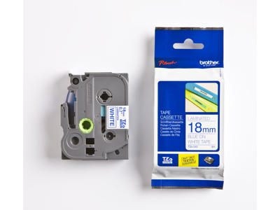 Brother tape TZe243 18mm blå/hvid