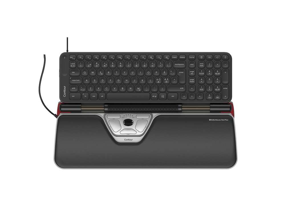Rollermouse Red Plus + Tastatur Balance Midsize med Ledning