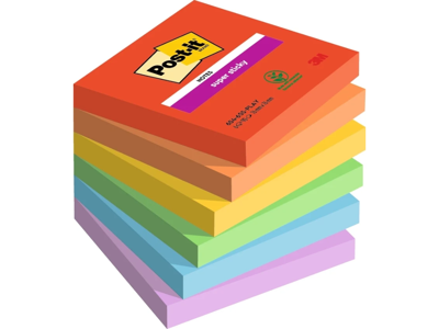 Post-it Super Sticky 76x76mm Playful ass 6 stk (654)