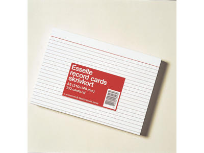 Kartotekskort A7 linjeret 100 stk
