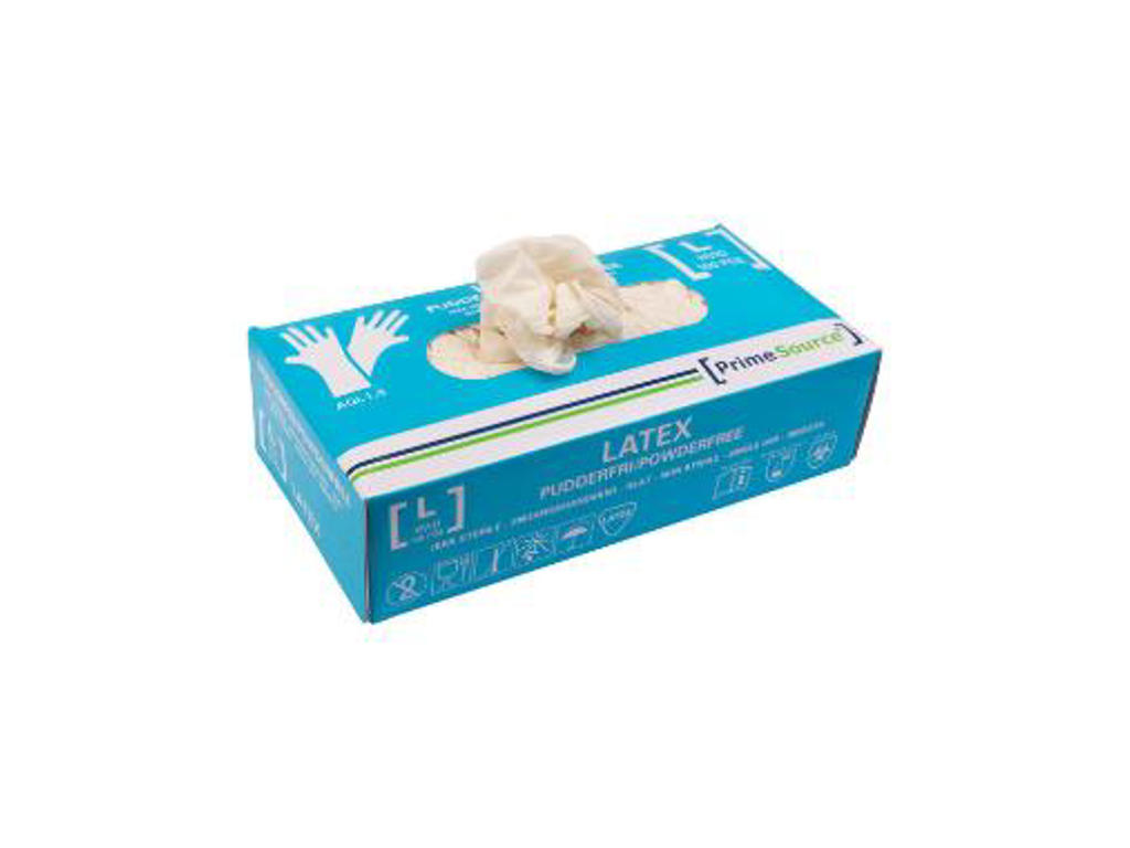 Latexhandske pudderfri L hvid 100 stk 