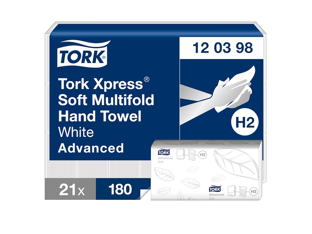 Håndklædeark Tork H2 120398 Advanced 2-lags 21x180 ark