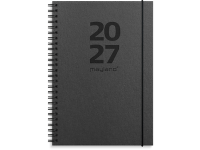 A5 International ugekalender tværf. sort genbrugskarton 2027