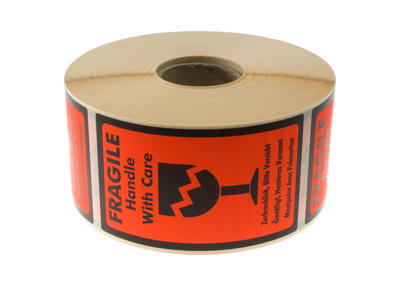 Etiket med tekst Fragile Handle with Care 1000 stk