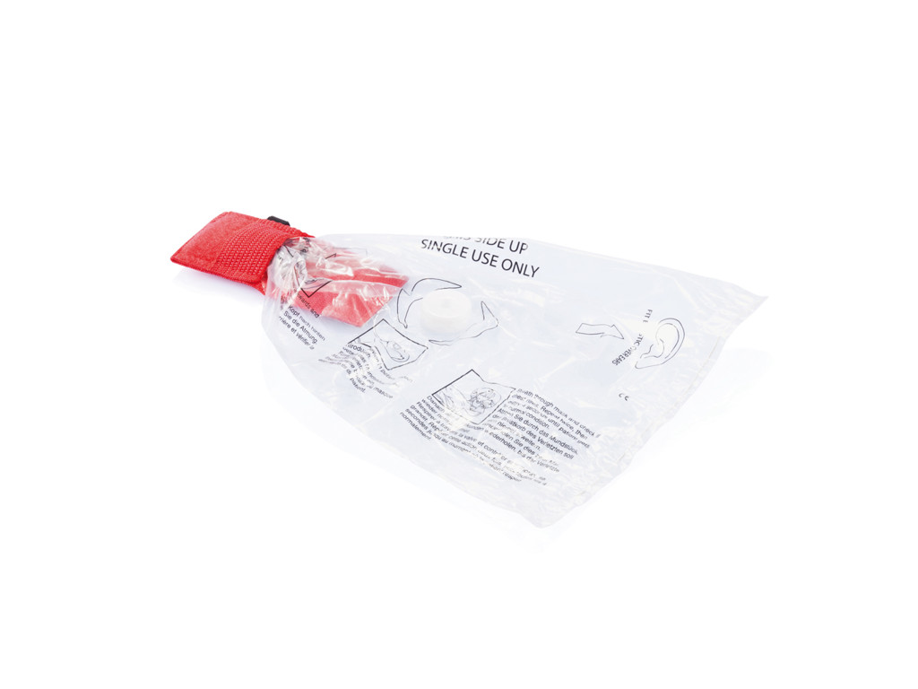 Nøglering med CPR maske, rød