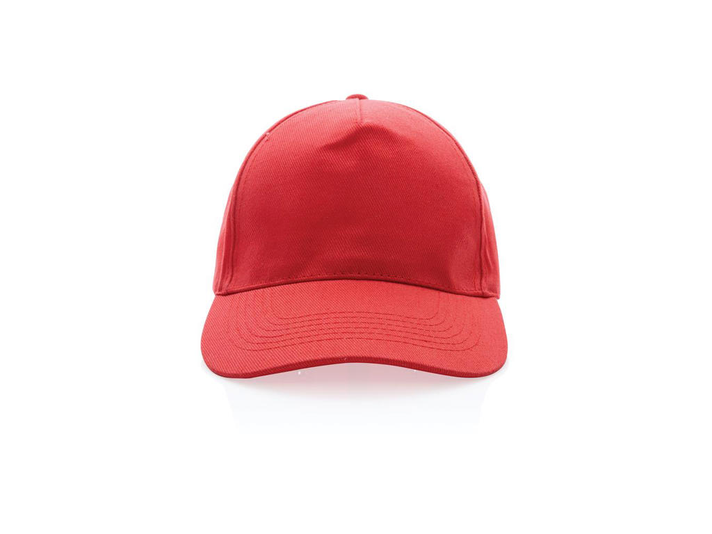 Impact 5 Panels cap, 280gr Genanvendelig Bomuld, med Aware&trade;, rød