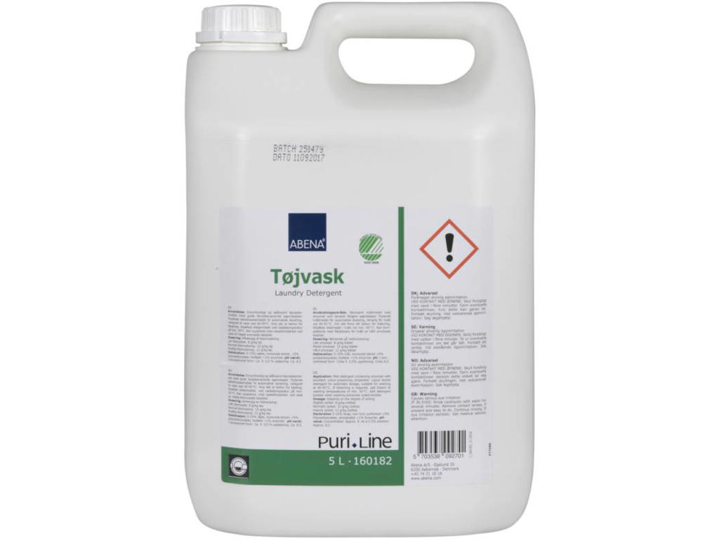 Tøjvask flydende Puri-Line uden farve og parfume 5 liter