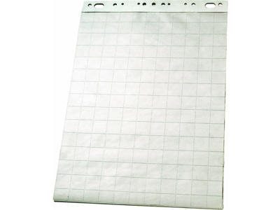 Flipoverpapir tern/blank 85x60 cm. 50 ark