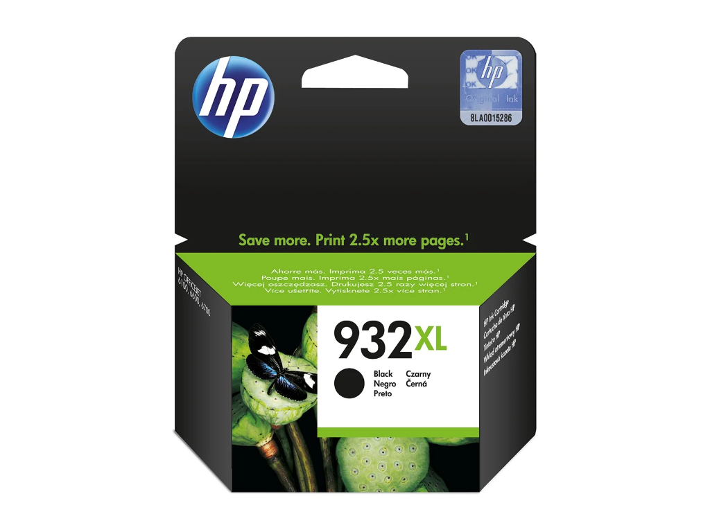 HP 932XL blæk sort, 1000 sider