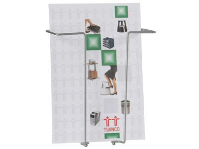 Brochurestativ Twin Agenda A4 1 fag til væg sølv