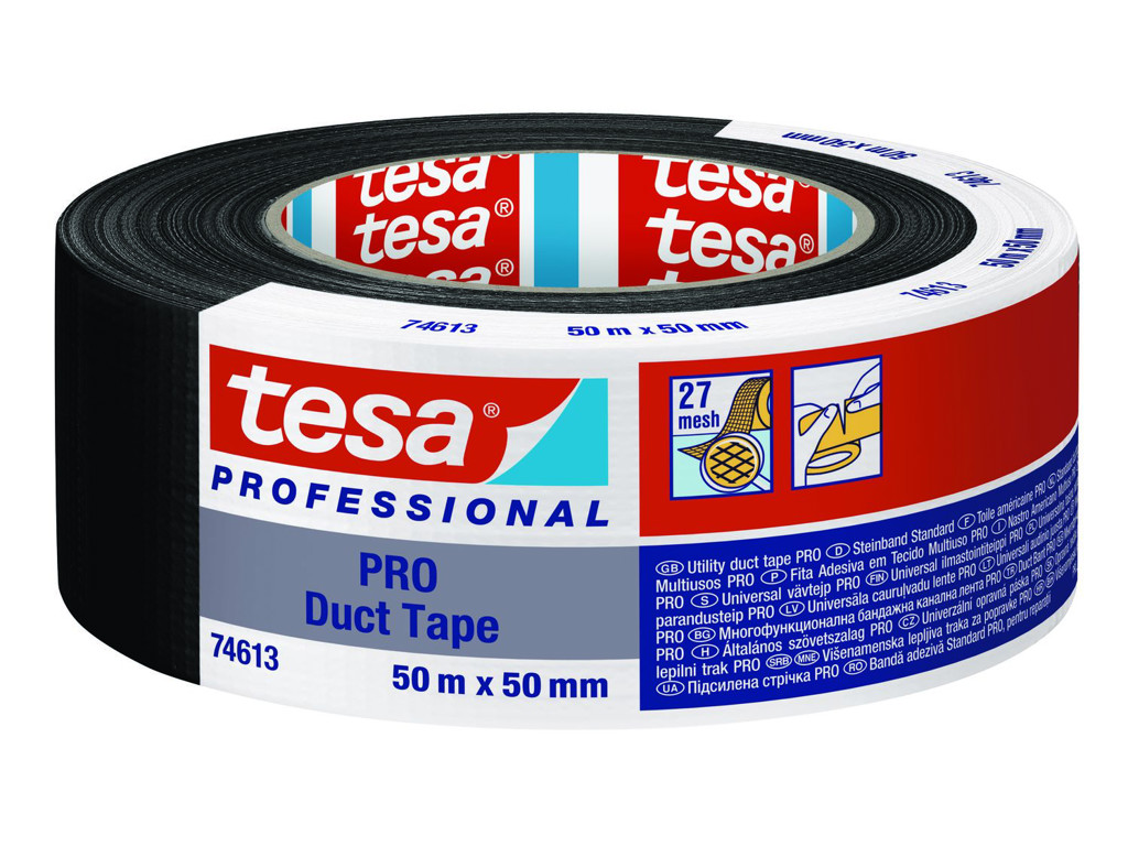 Tape Tesa lærred 50 mm x 50 meter sort