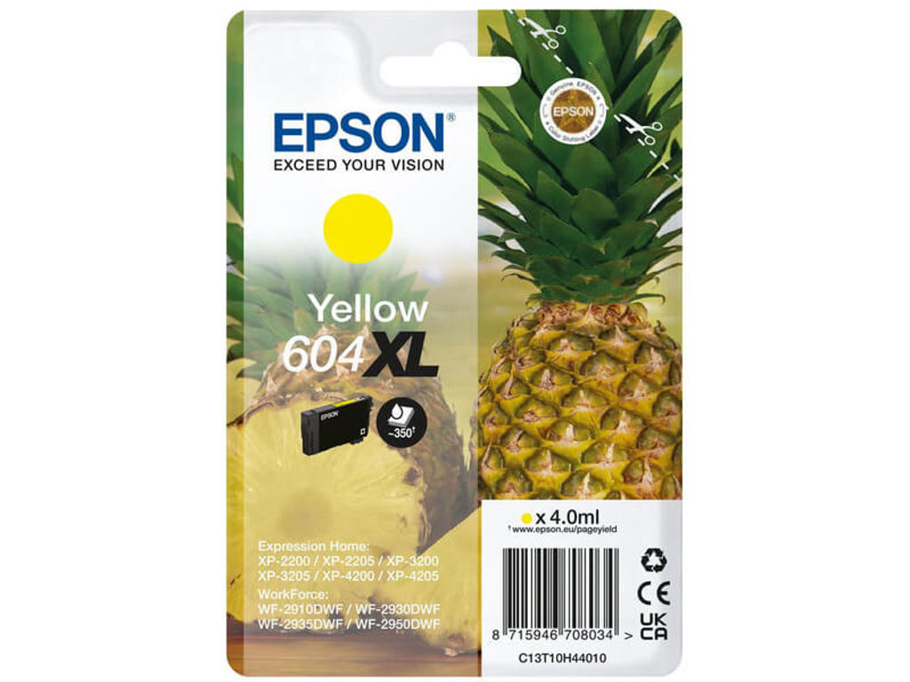 Epson T604XL blæk gul, 350 sider