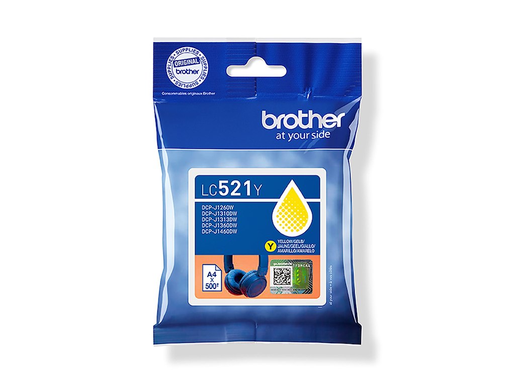 Brother Blæk Lc521 Yellow 500 Sider