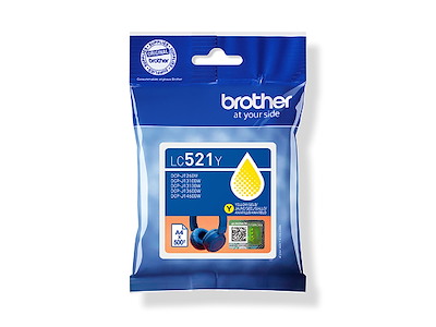 Brother blæk LC521 Yellow 500 sider