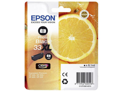 Epson blæk 33XL Photo sort, 400 sider