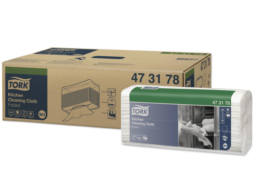 Aftørringsklud Tork W4 473178 Køkken 5x80 ark UDGÅR