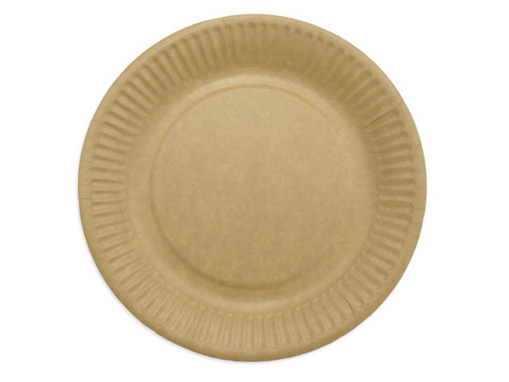Tallerken 18 cm pap nature brun 50 stk