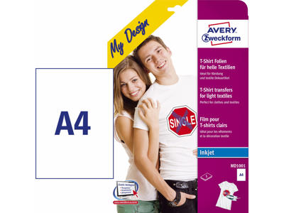 Tekstil transfers A4 til lyse tekstiler 5 ark