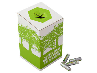 Miljøkasse t/brugte batterier