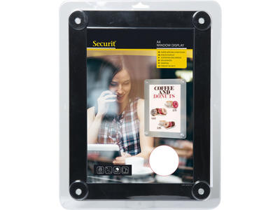 Ramme Securit A4 med sugekopper sort