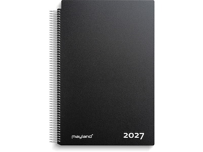 Aftalekalender A4 dag sort PP-plast 2027