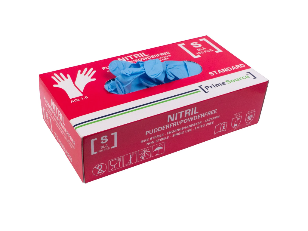 Nitrilhandske pudderfri Standard S blå 100 stk