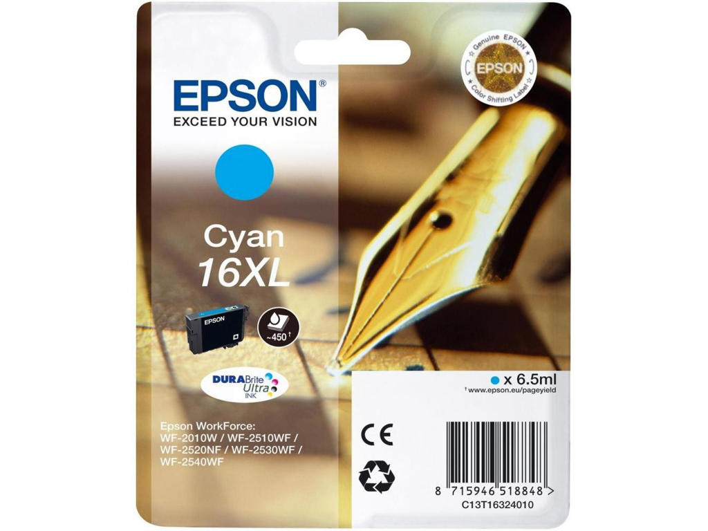 Epson blækpatron 16XL cyan
