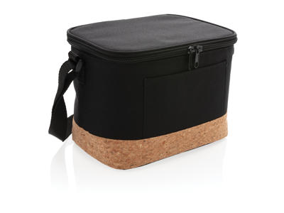 To tonet køletaske med kork detalje, sort