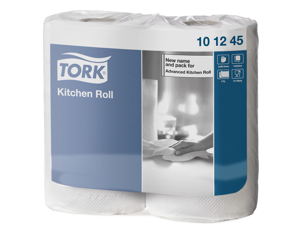 Køkkenrulle Tork Plus | 2-lags hvid | halve ark | 14 rl | 39,2 m