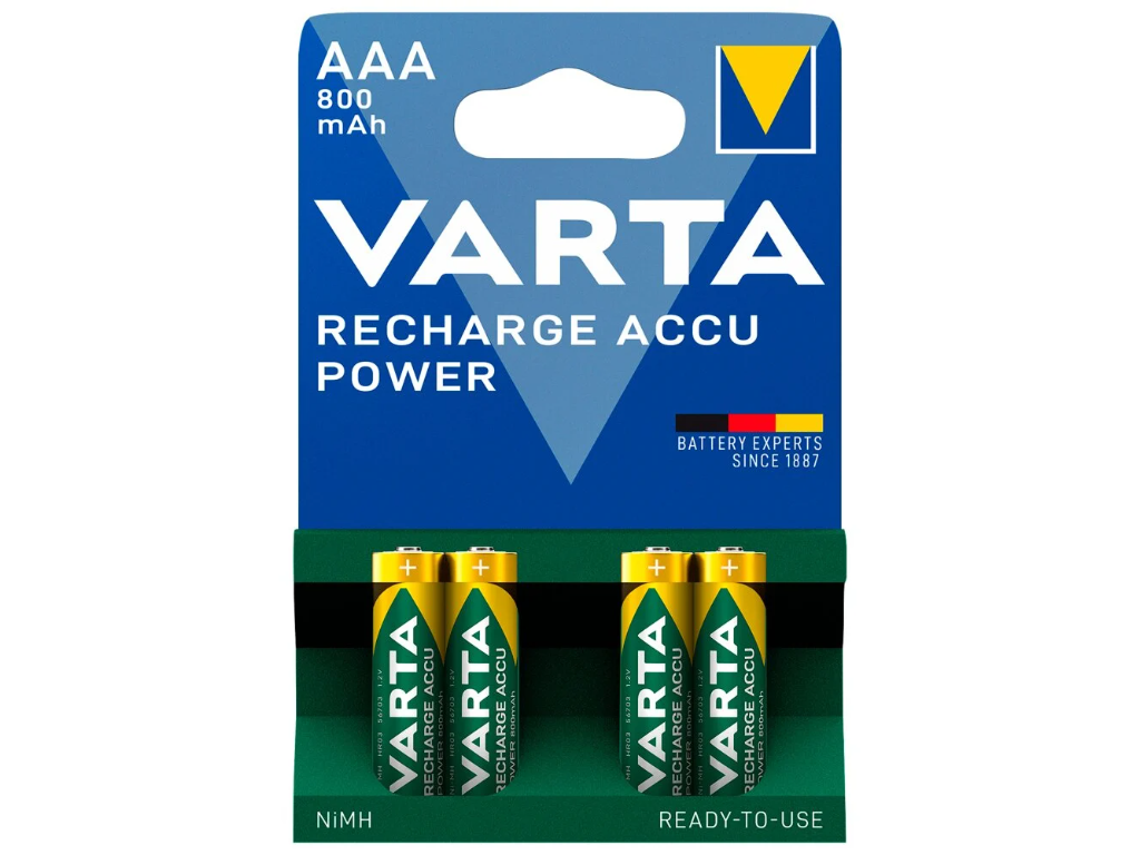 Batteri Varta genopladelig AAA 800 mAh 4 stk