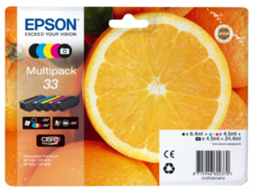 Epson blæk 33 sampak 5 farver